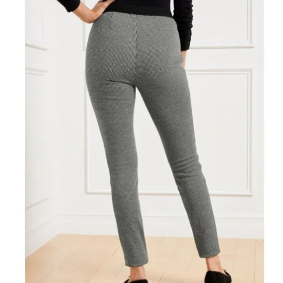 Talbots Soho Leggings - Tiny Houndstooth in Black and White - Picture 3 of 5